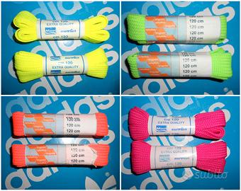2 pacchetti stringhe scarpe skate fluo 120 cm