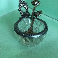 saliera vintage in cristallo di Boemia