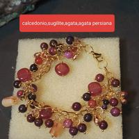 bracciale con grappoli di pietre varie rosse 