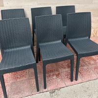 Sedia impilabile antracite in policarbonato