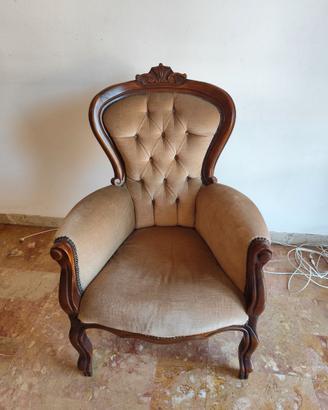 Poltrona beige in legno