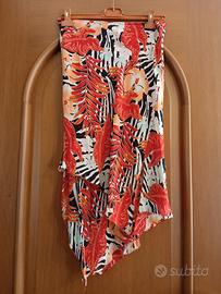 Gonna vintage rossa in viscosa 