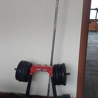 porta pesi, manubri e bilanciere