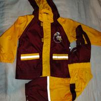 Completo impermeabile bambini con salopette 