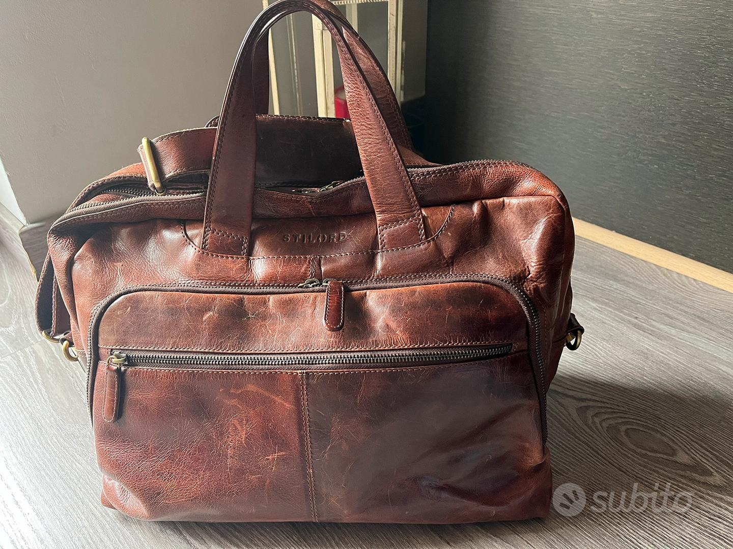 Borsa porta computer tracolla pelle - Stilord - Abbigliamento e