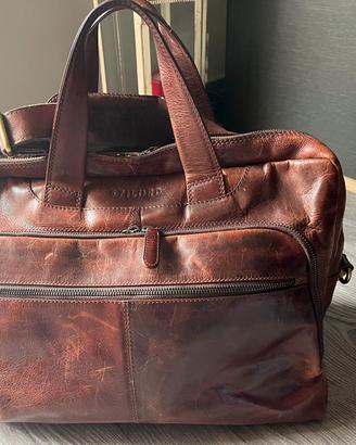 Borsa A Tracolla Uomo In Vera Pelle Vintage – Marrone – Artigianale India – 13 Pollici