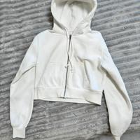Felpa Bianca Cropped con zip