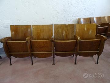 Sedie cinema anni '70 in legno