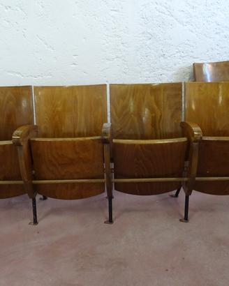 Sedie cinema anni '70 in legno