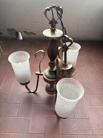 Lampadario in ferro battuto