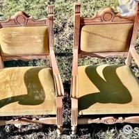 Poltrone 2 coppia legno modernariato vintage sala