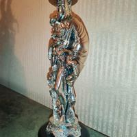 Statua di cinese in resina argento