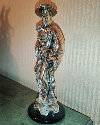 Statua di cinese in resina argento