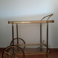 carrello bar porta vivande in ottone 