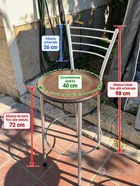 3 Sgabelli usati seduta alta 72 cm