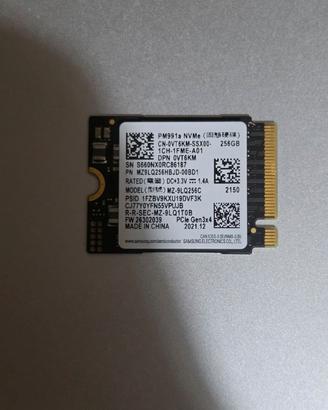 SSD M.2 NVMe da 256GB, modello PM991a