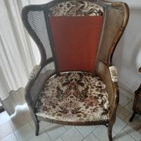 poltrone e divano in paglia di Vienna 