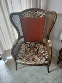 poltrone e divano in paglia di Vienna 