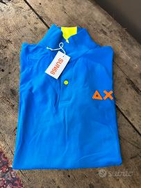 POLO SUN68 INSERTO MANICHE LOGO FLUO  UOMO A33122