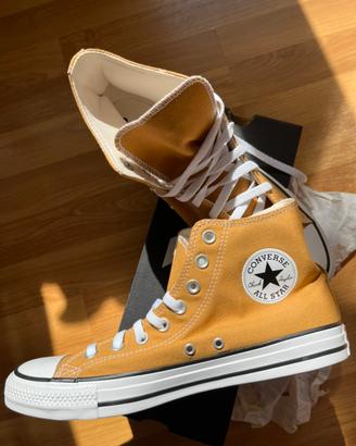 Scarpe Converse alte giallo senape