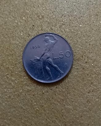 Rara moneta da 50 lire del 1956