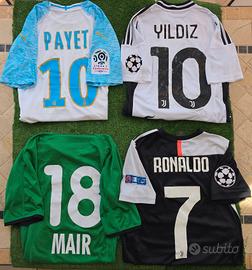 Set 4 maglie da calcio originali adidas nike puma