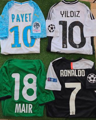 Set 4 maglie da calcio originali adidas nike puma