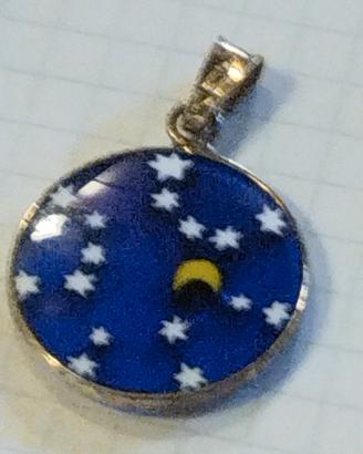 Pendente Antica Murrina Veneziana luna/stelle Mura