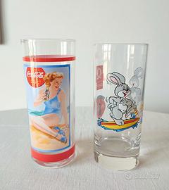 Coca-Cola x Quick coppia di bicchieri vintage