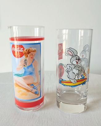 Coca-Cola x Quick coppia di bicchieri vintage