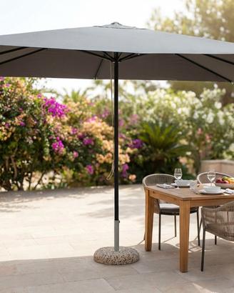 Ombrellone da Giardino 3x4 m in Alluminio Grigio