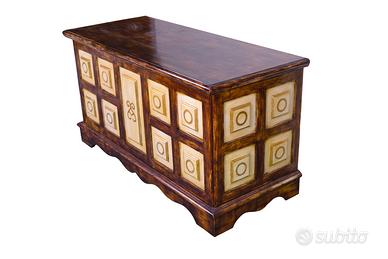 Cassapanca porta tv credenza baule legno massello