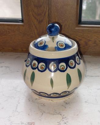 Zuccheriera in ceramica "Occhio di Pavone"