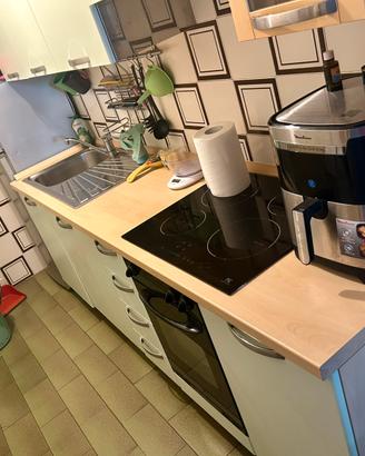CUCINA LINEARE CON ELETTRODOMESTICI E FRIGO