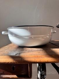 Grande Bacinella Smaltata Bianca Vintage