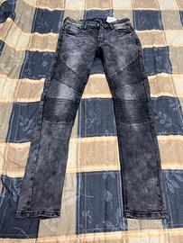 Jeans da biker neri