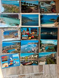 Set 15 cartoline/francobolli vintage tema mare