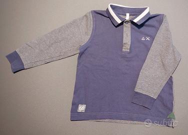 SUN68 polo in cotone, maniche lunghe 4 anni