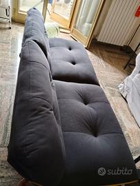 divano letto in tessuto nero