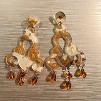 Orecchini chandelier camouflage