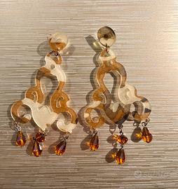Orecchini chandelier camouflage