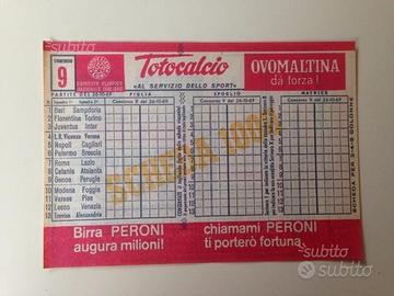 Schedine Totocalcio annate dal 1969 al 1983