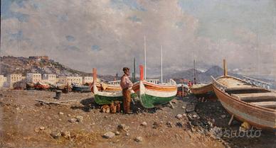 Quadro olio/tela - Carelli Giuseppe - Mergellina