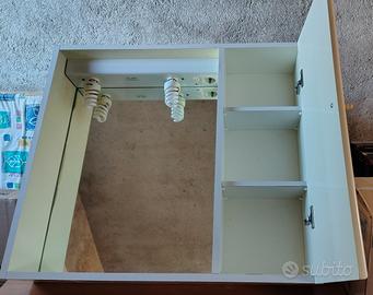 Mobile pensile da bagno con specchio – bianco – ot