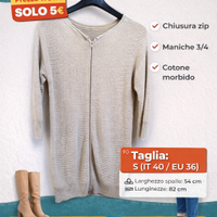 Mini Abito/Maxi Maglione Donna Nocciola–Tg S (40)