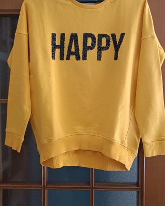 Felpa Gialla Shop Art Modello Happy