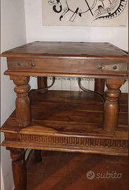 Tavolino indiano in legno massello 60x60x40