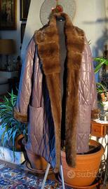 cappotto di pelle e pelliccia di visone