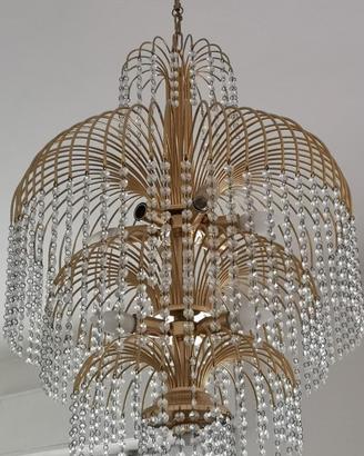 Lampadario soggiorno con cristalli pendenti