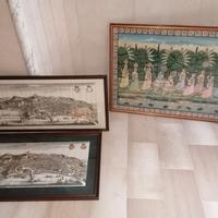 3 Stampe antiche Veduta Napoli 700 e una Orientale